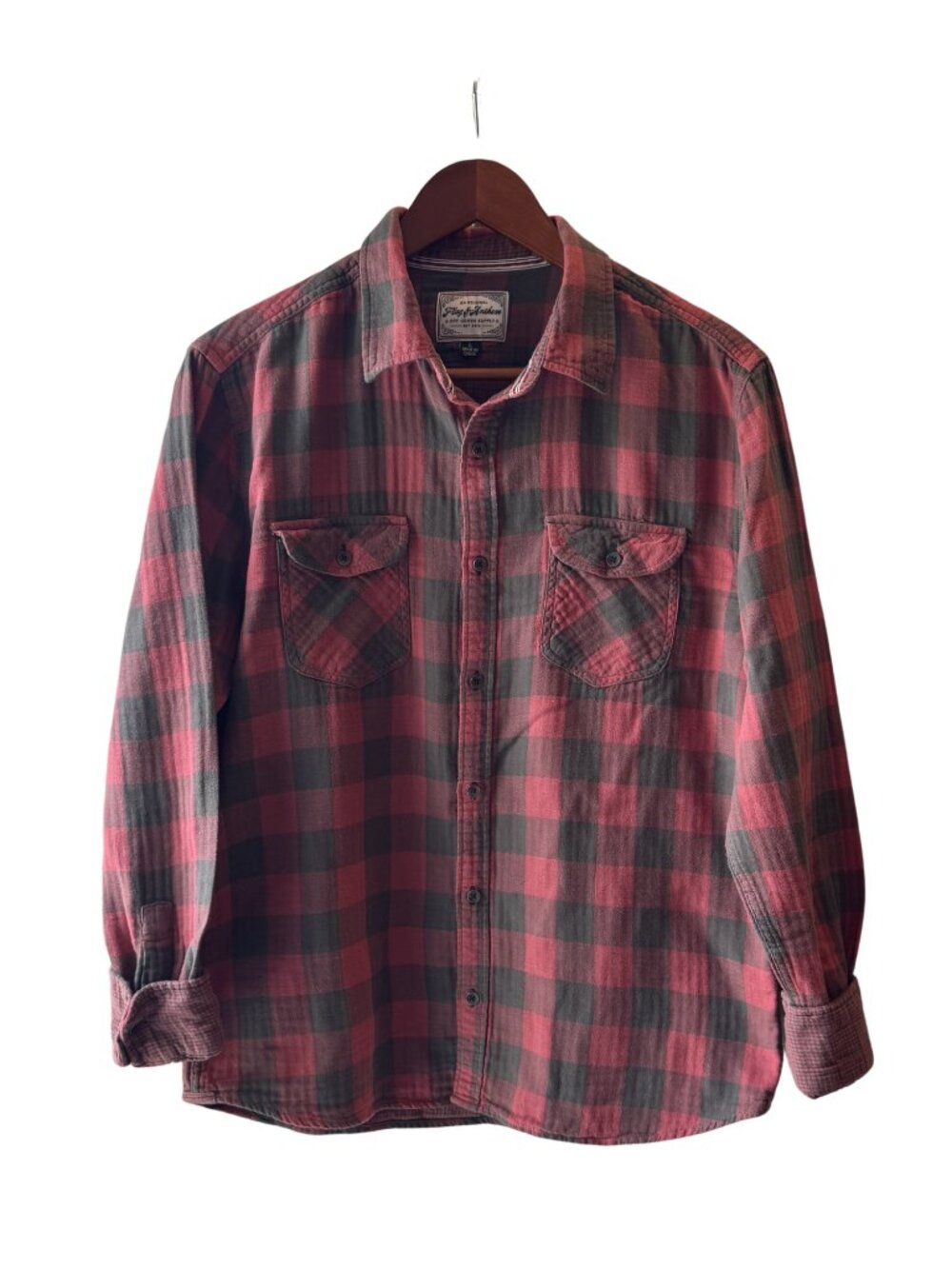 Flag & Anthem Men's 100% Cotton LS Button Down - Size L